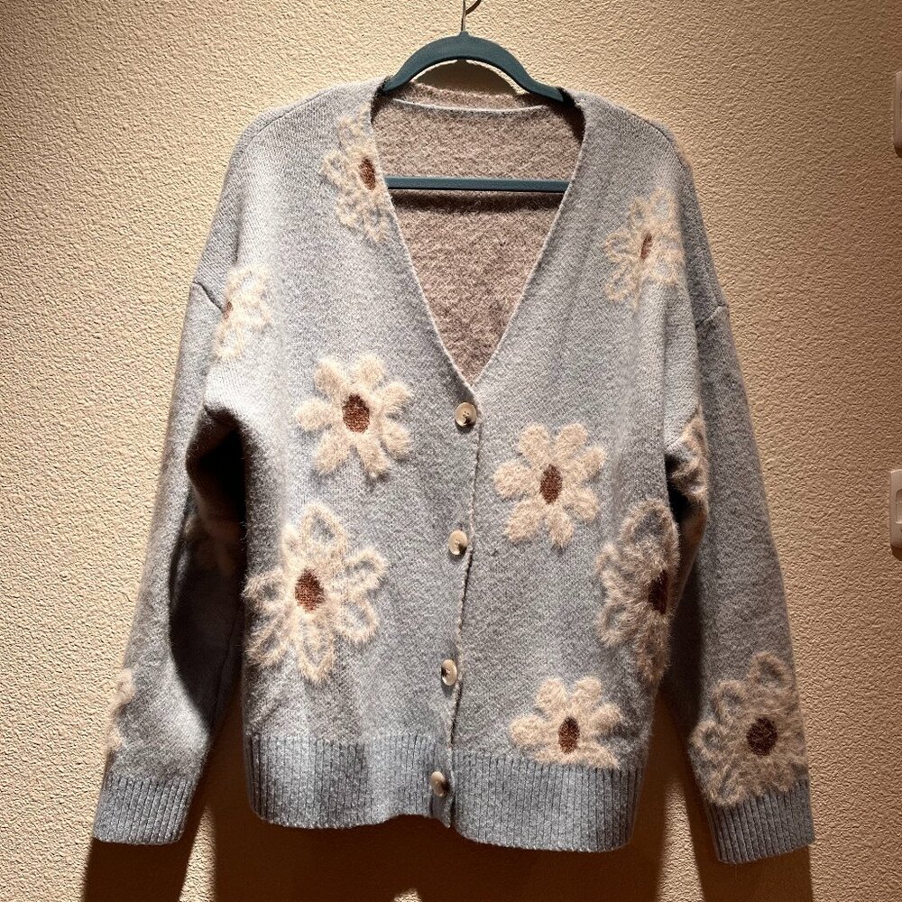 Dokotoo Cardigan Sweater Open Front Long Sleeve Button Down V-Neck